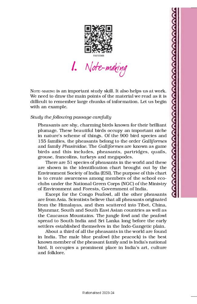 ncert-book-class-11-english-hornbill-note-making-aglasem-schools