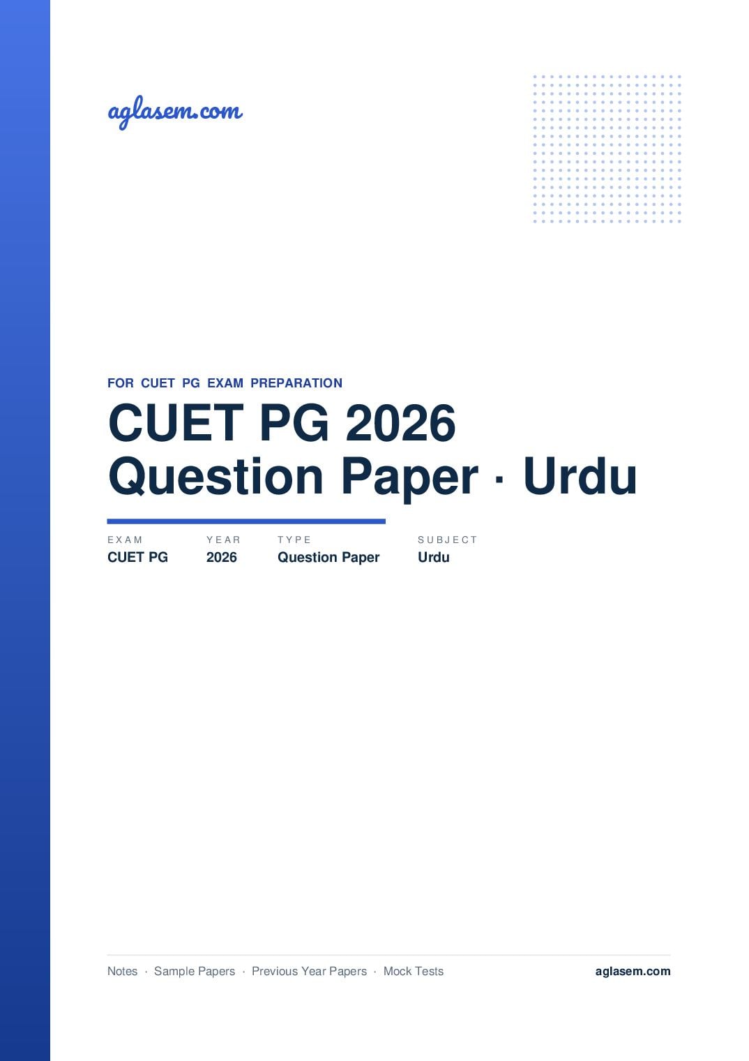 CUET PG 2026 Question Paper Urdu - Page 1 of 33