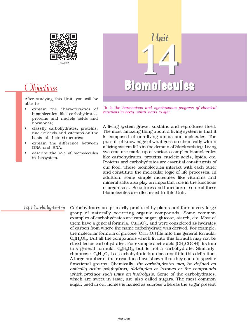 biomolecules class 12 chemistry case study questions