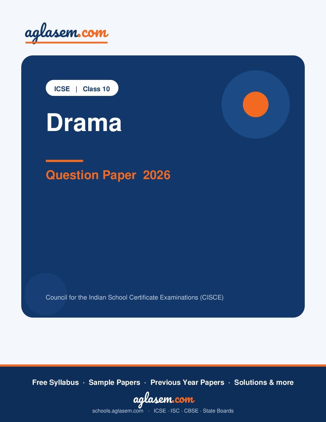 ICSE Class 10 Question Paper 2026 Drama - Page 1 of 13