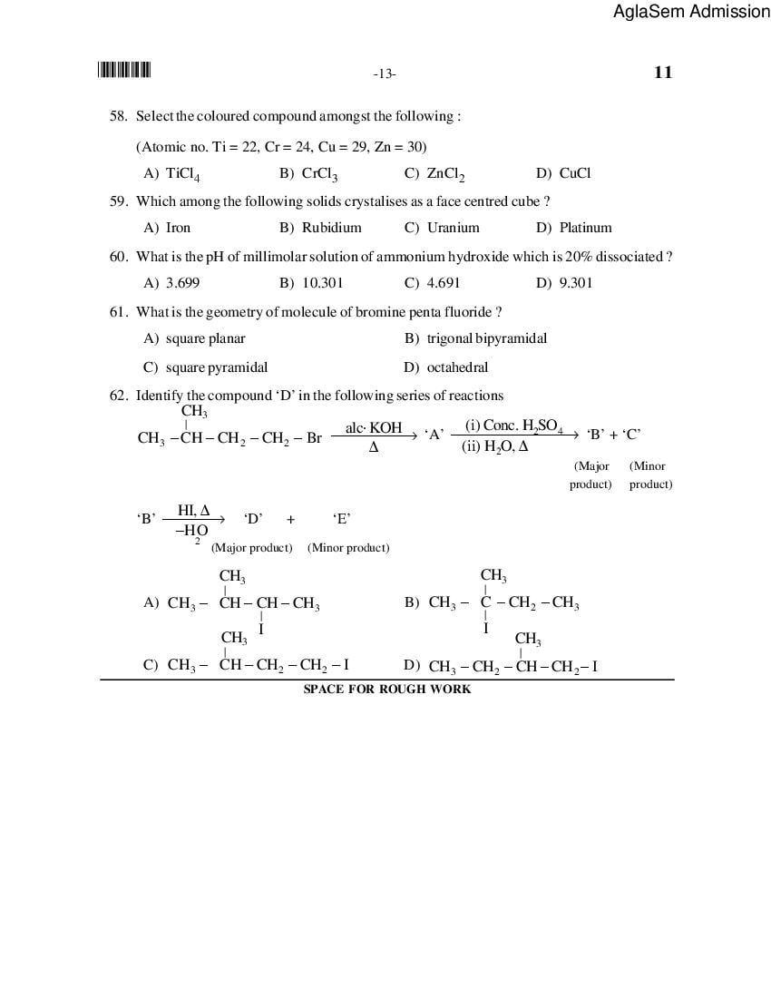 MHT CET Question Paper 2014 with Answers - AglaSem Admission