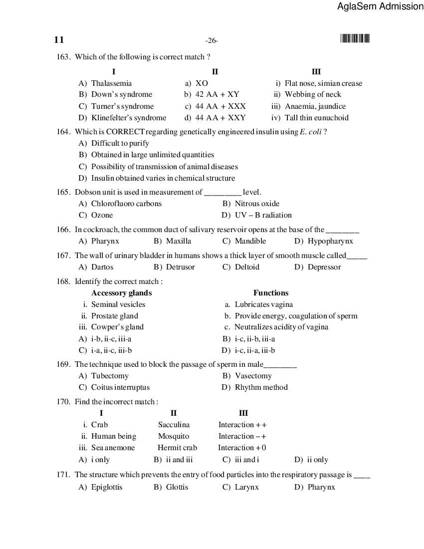 MHT CET Question Paper 2014 with Answers - AglaSem Admission