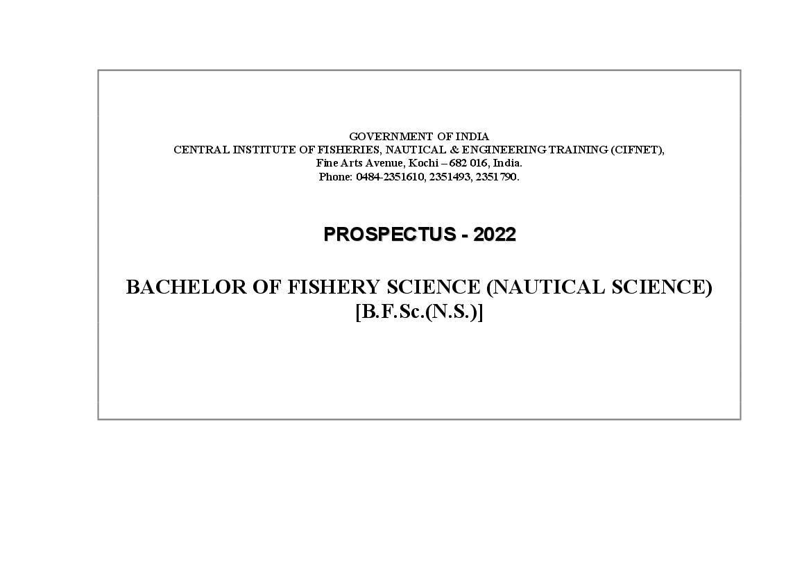 CIFNET 2022 BFSc Prospectus - Page 1