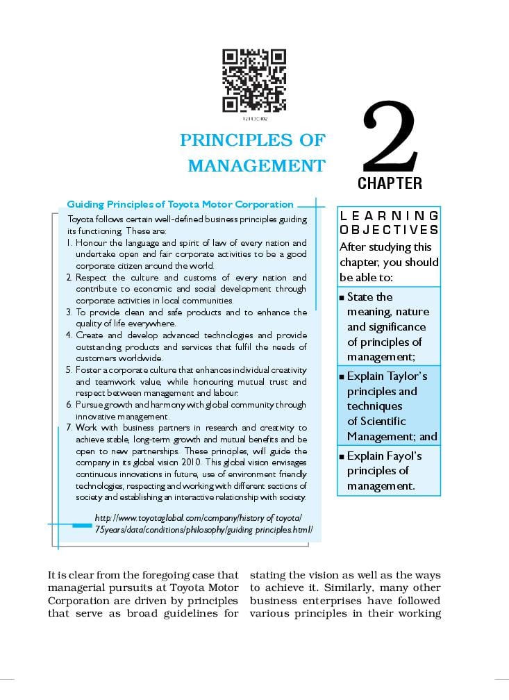 NCERT Book Class 12 Business Studies Chapter 2 Principles of Management - Page 1