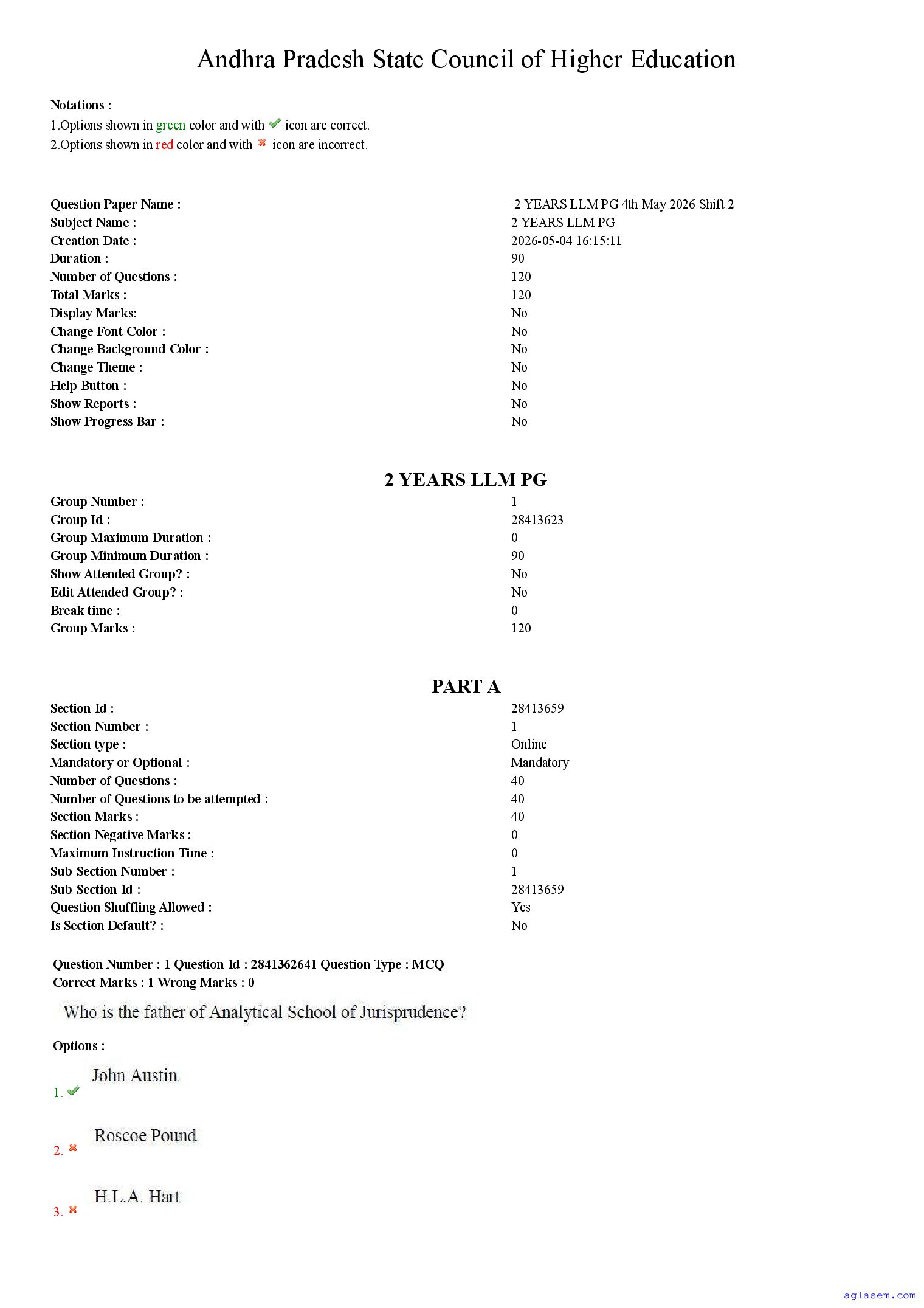AP PGLCET 2026 Question Paper - Page 1 of 39