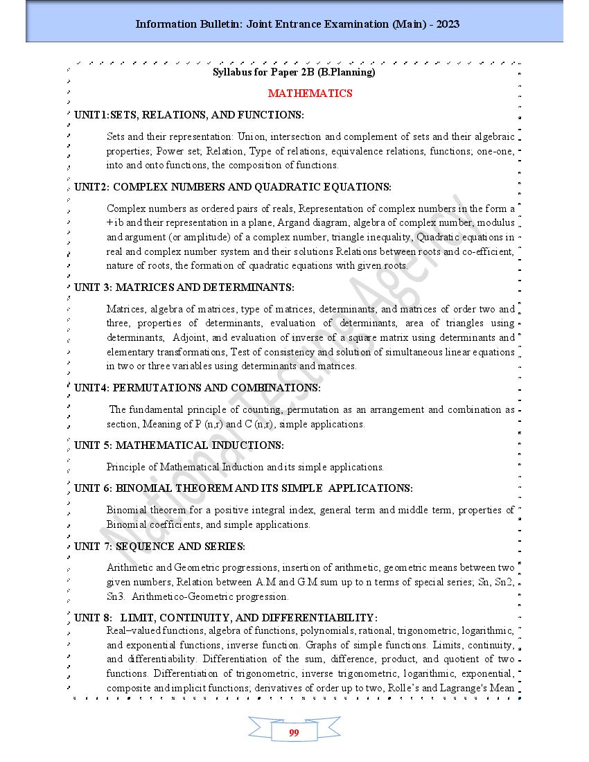 jee-main-2023-syllabus-for-paper-2b