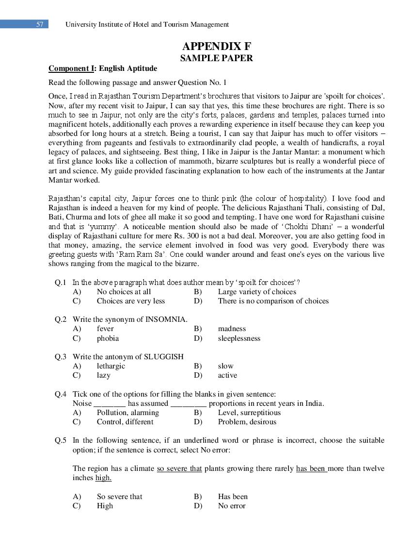 PUTHAT 2022 Sample Paper - Page 1