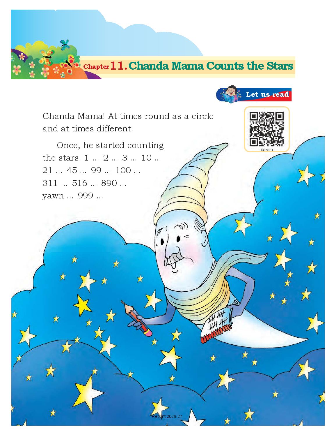 NCERT Book Class 3 English (Santoor) Chapter 11 Chanda Mama Counts the Stars - Page 1 of 9