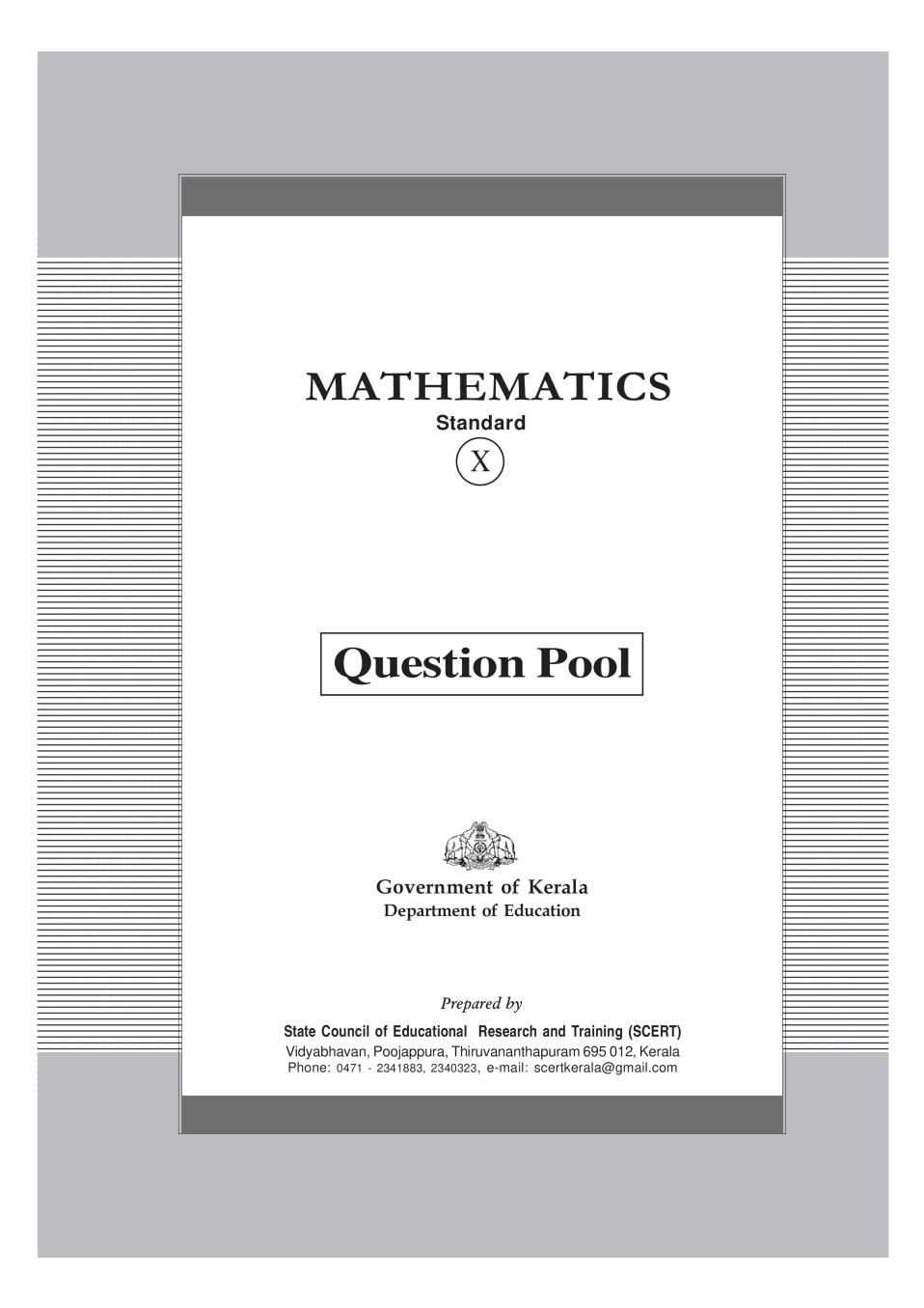SSLC Mathematics Question Pool English Medium - Page 1