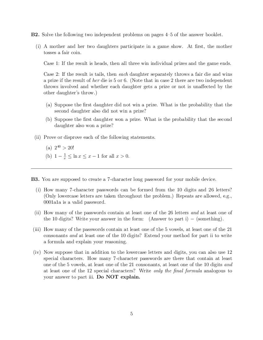 CMI Entrance Exam 2021 Question Papers PDF with Solutions (4 Papers)