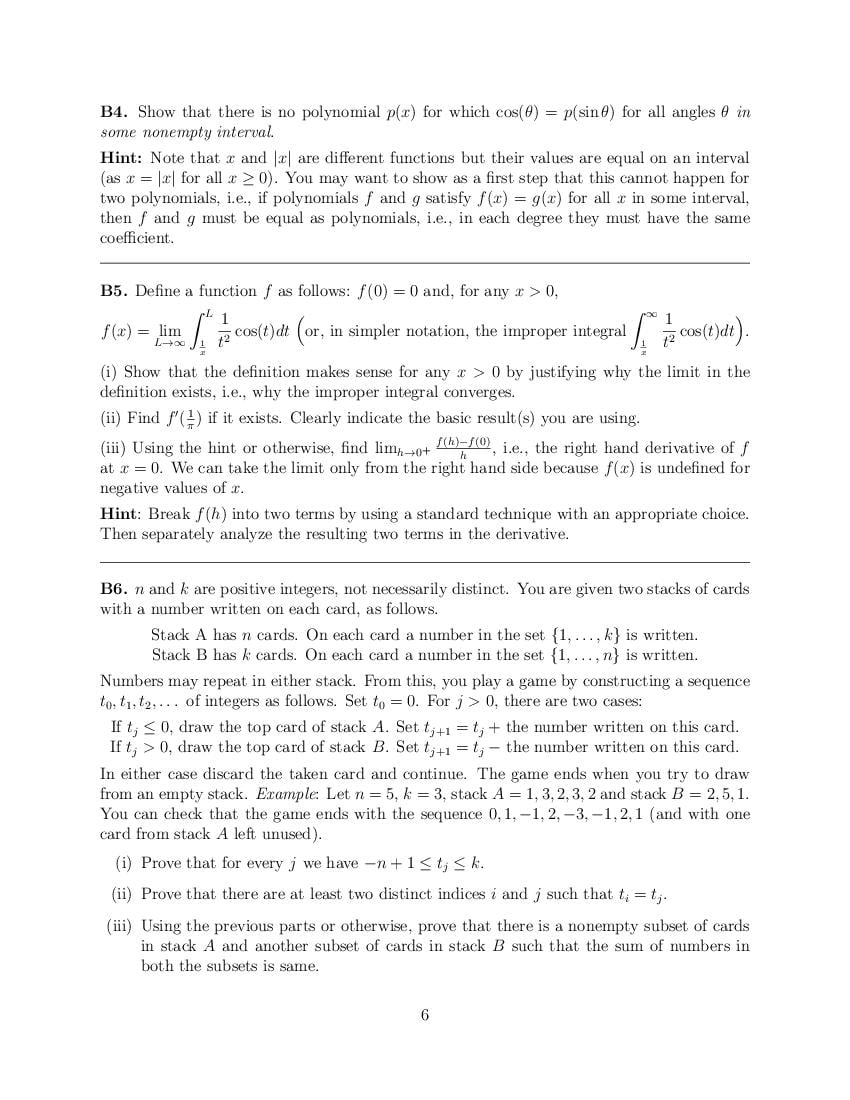 CMI Entrance Exam 2021 Question Papers PDF with Solutions (4 Papers)