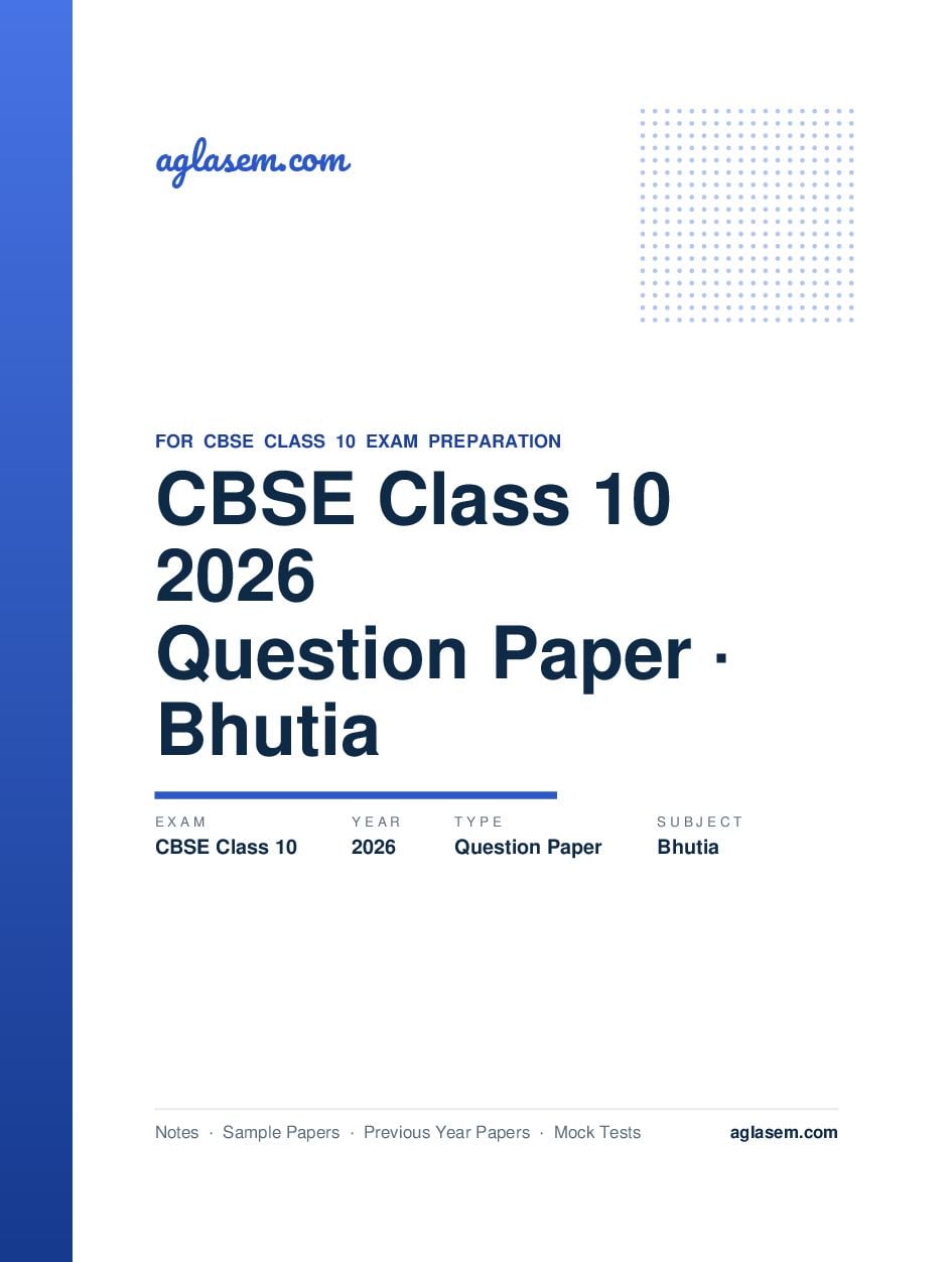 CBSE Class 10 Question Paper 2026 Bhutia - Page 1 of 9