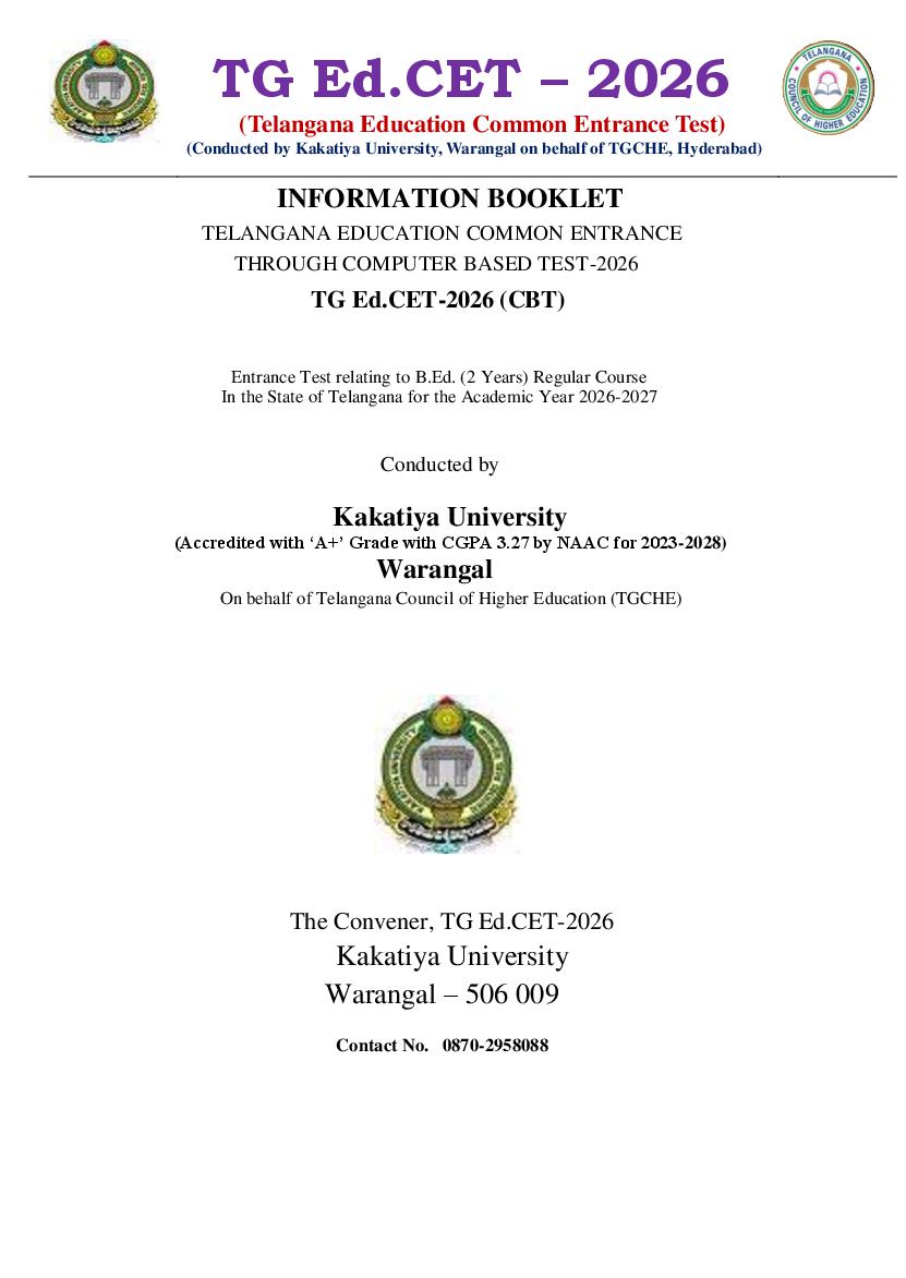 TG EdCET 2026 Information Brochure - Page 1