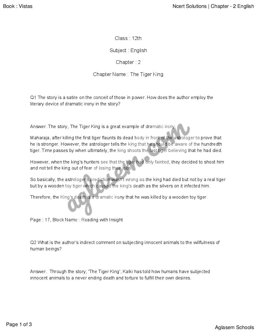 ncert-solutions-for-class-12-english-vistas-chapter-2-the-tiger-king