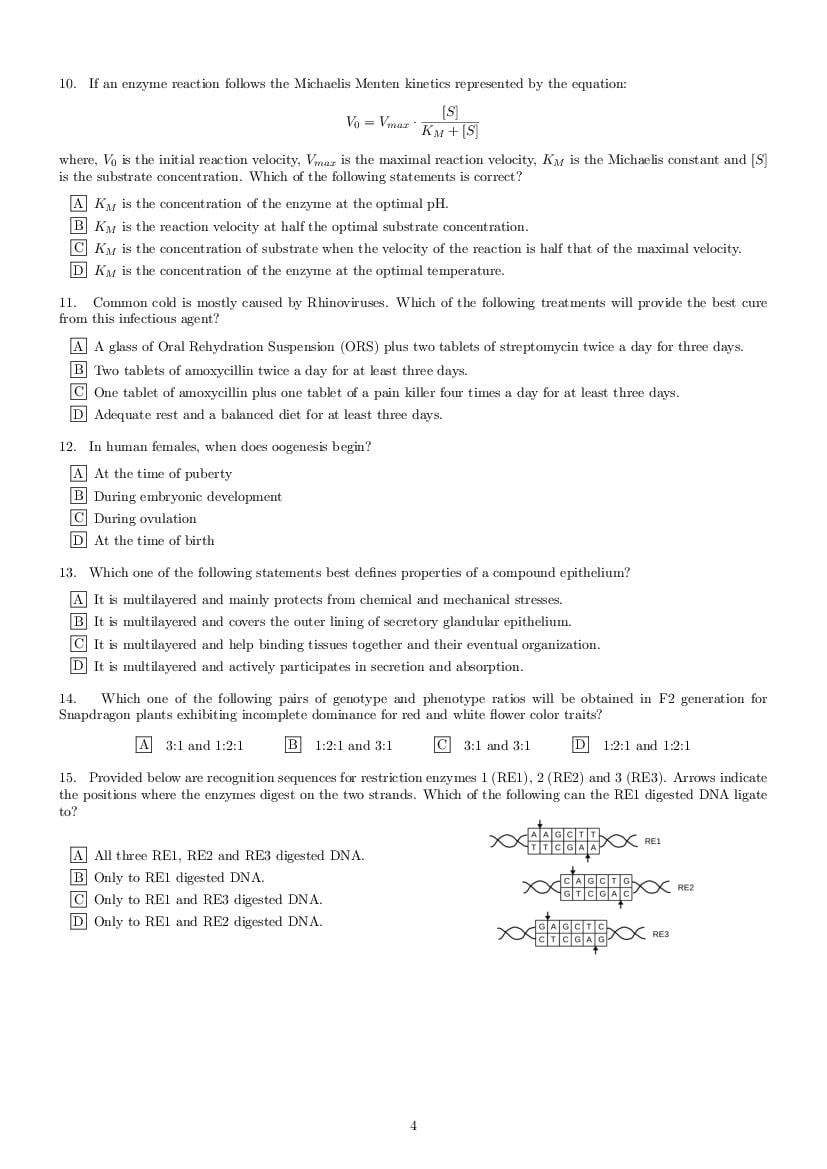 IISER Aptitude Test 2017 Question Paper PDF (IAT 2017)