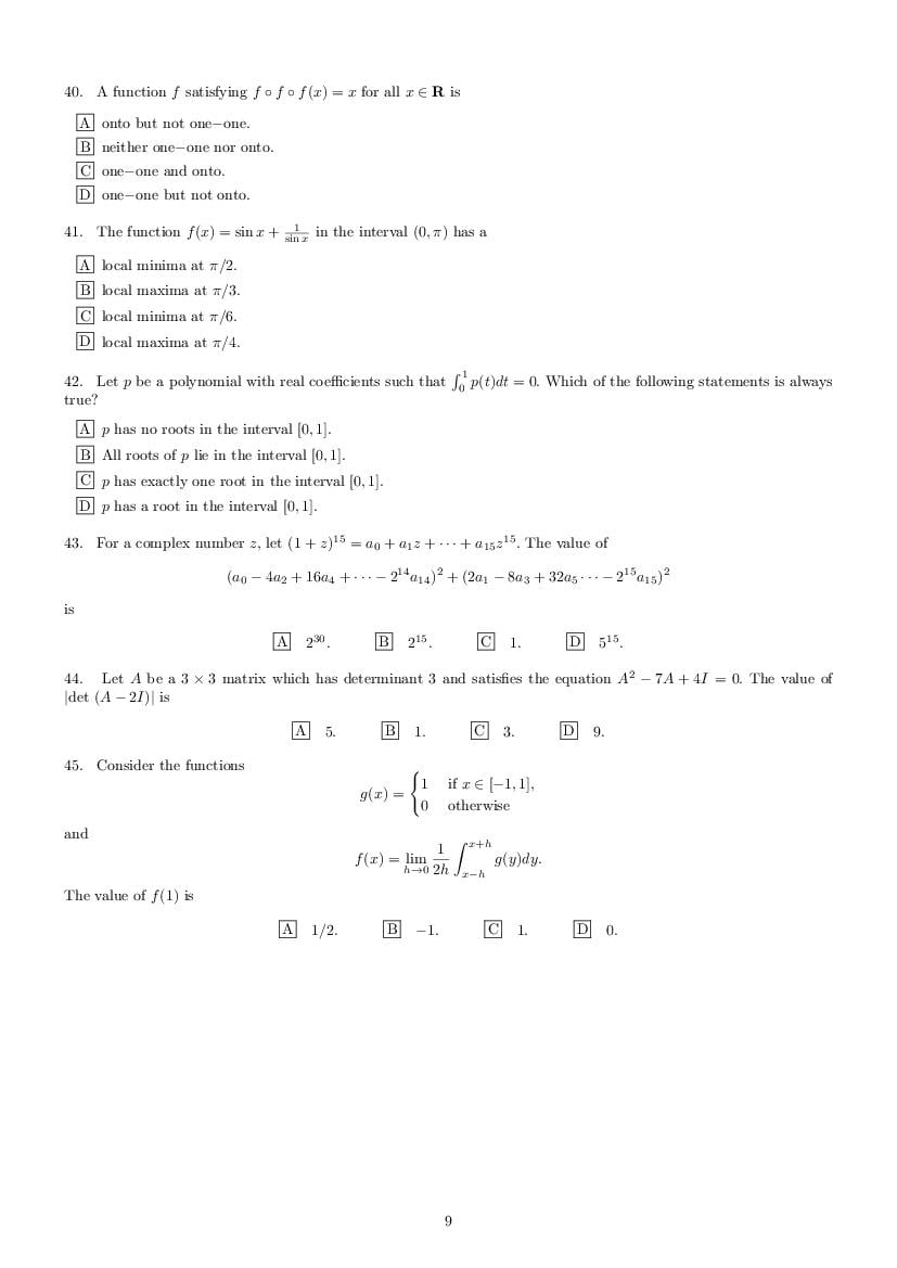 IISER Aptitude Test 2017 Question Paper PDF (IAT 2017)