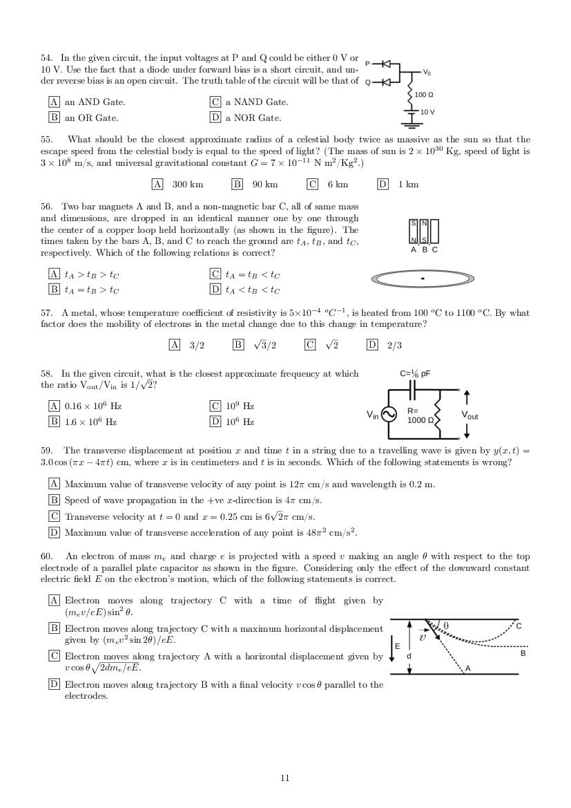 IISER Aptitude Test 2017 Question Paper PDF (IAT 2017)