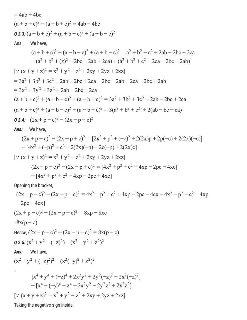 RD Sharma Solutions For Class 9 Algebraic Identities Exercise 4.2 (PDF ...