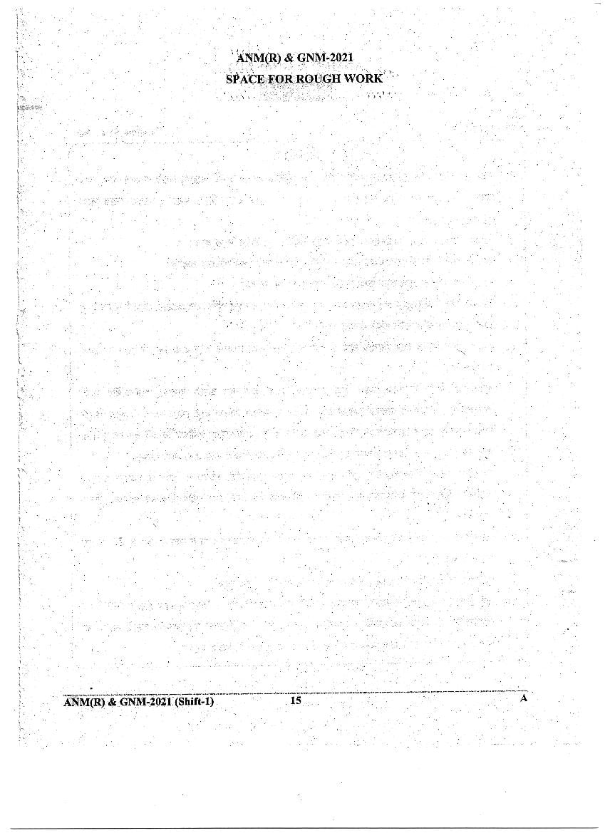 WB ANM GNM 2021 Question Paper PDF (Shift 1 and Shift 2)