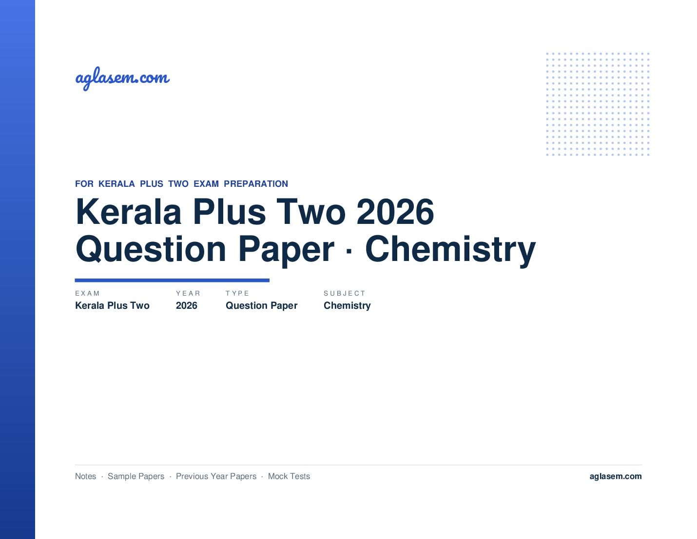 Kerala Plus Two Question Paper 2026 Chemistry - Page 1 of 7