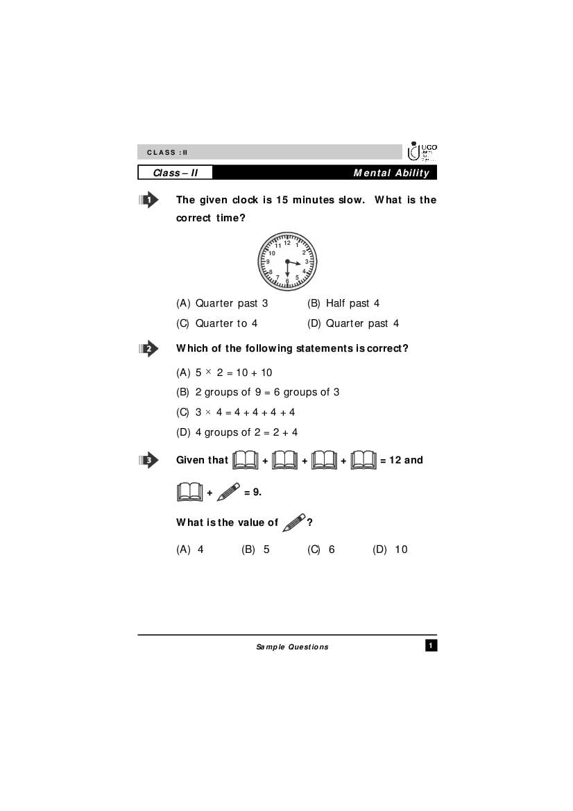 UCO Sample Paper Class 2