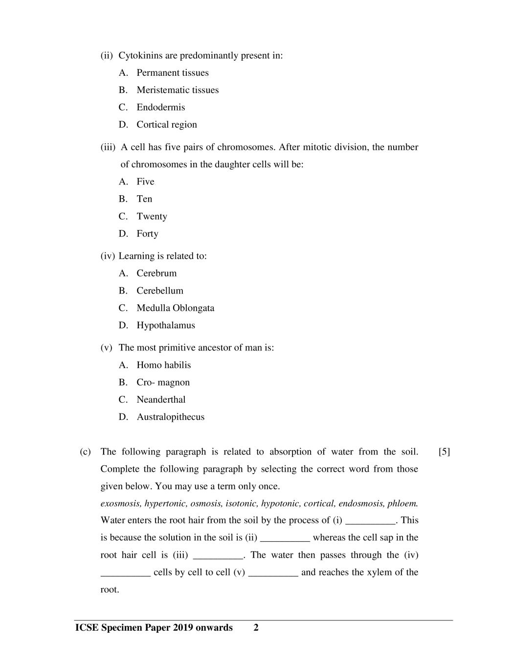 ICSE Class 10 Biology (Paper - 3) Sample Paper 2020 - 2021 | AglaSem ...