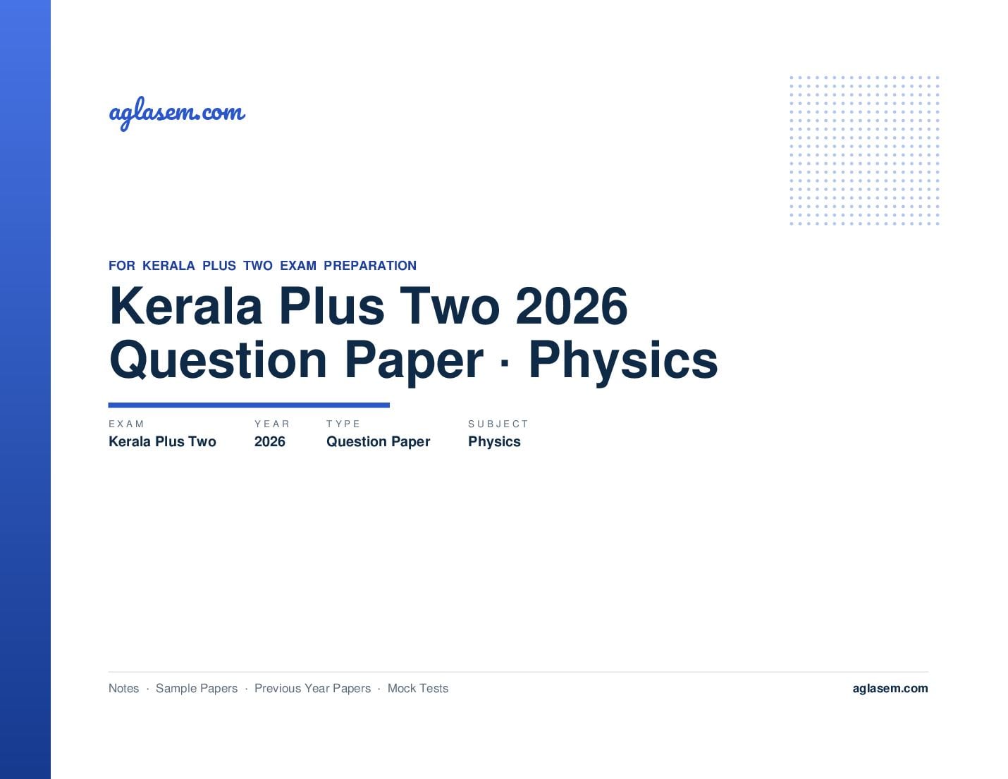 Kerala Plus Two Question Paper 2026 Physics - Page 1 of 8