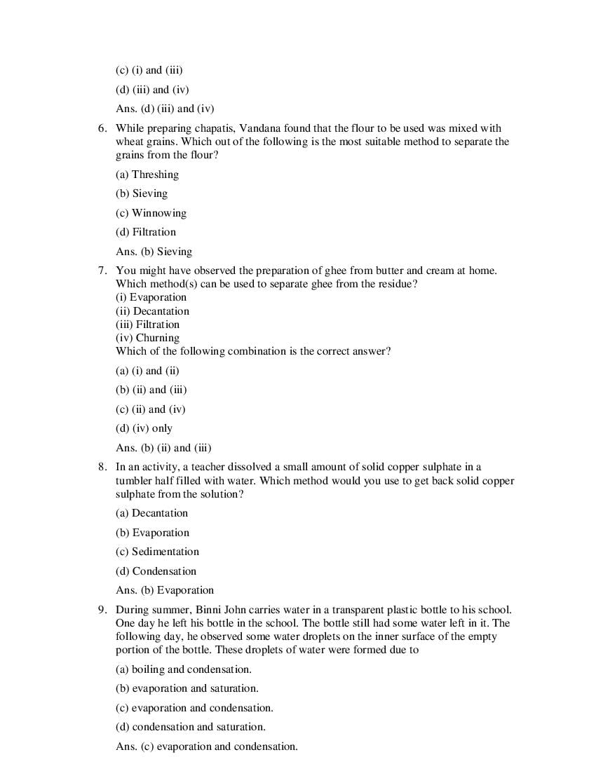 Class 6 Science Competency Based Questions 2025 - Download PDF - AglaSem