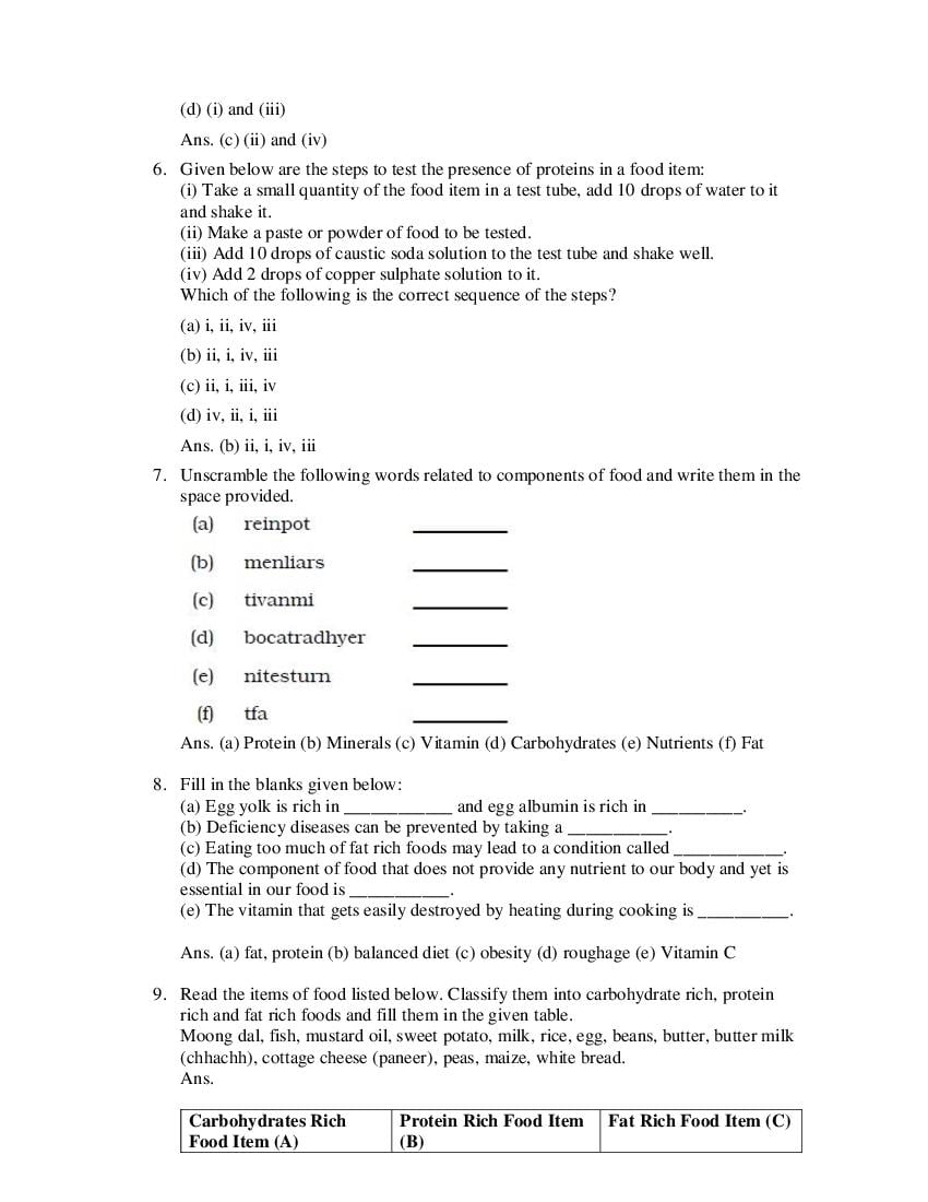 Class 6 Science Competency Based Questions 2025 - Download PDF - AglaSem