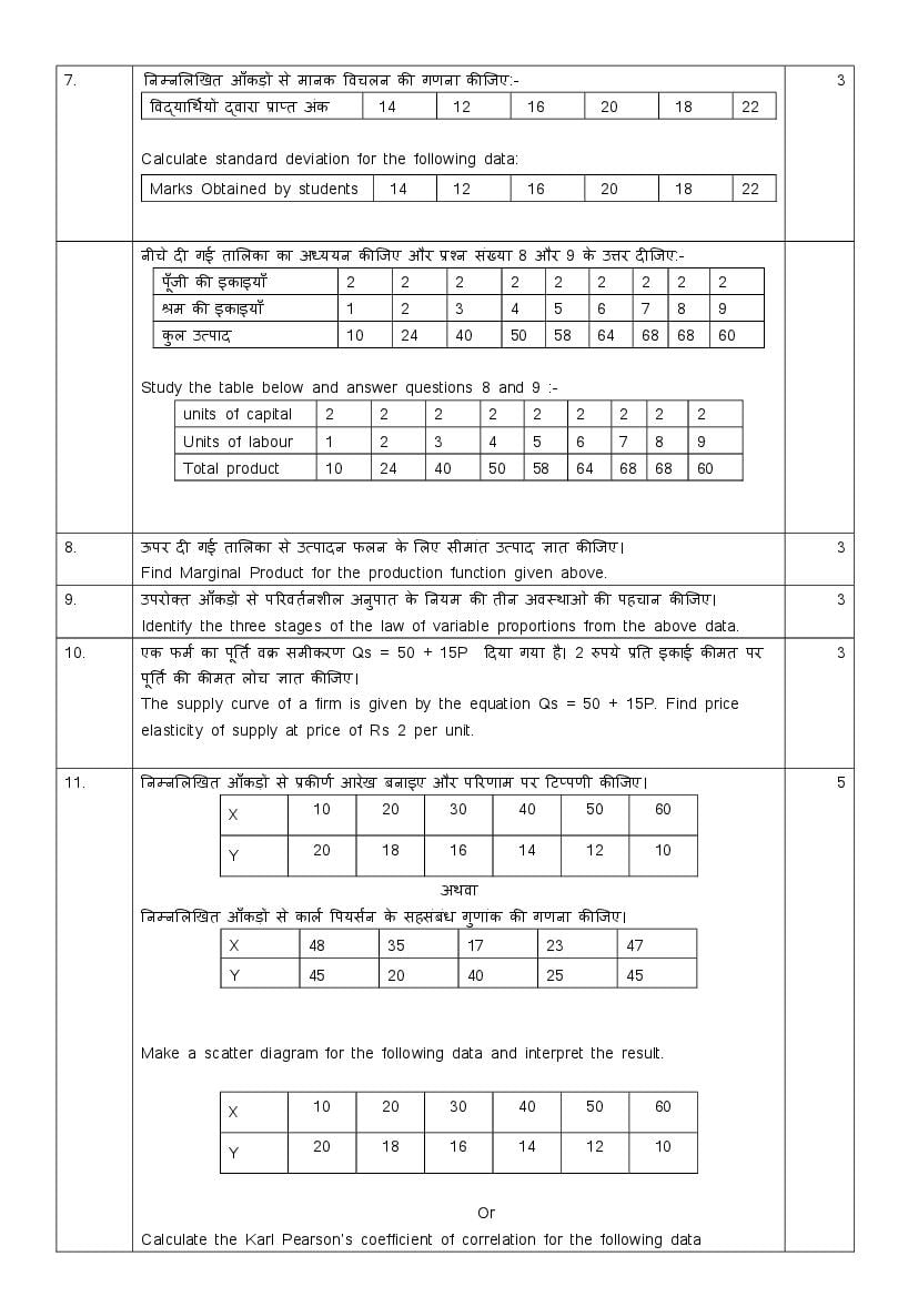 Class 11 Sample Paper 22 Economics Term 2 With Solution Download Pdf