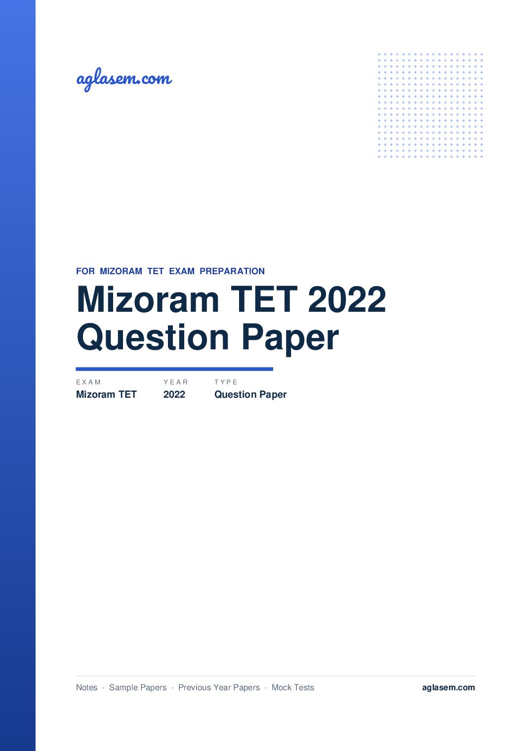 Mizoram TET 2022 Question Paper I - Page 1 of 38