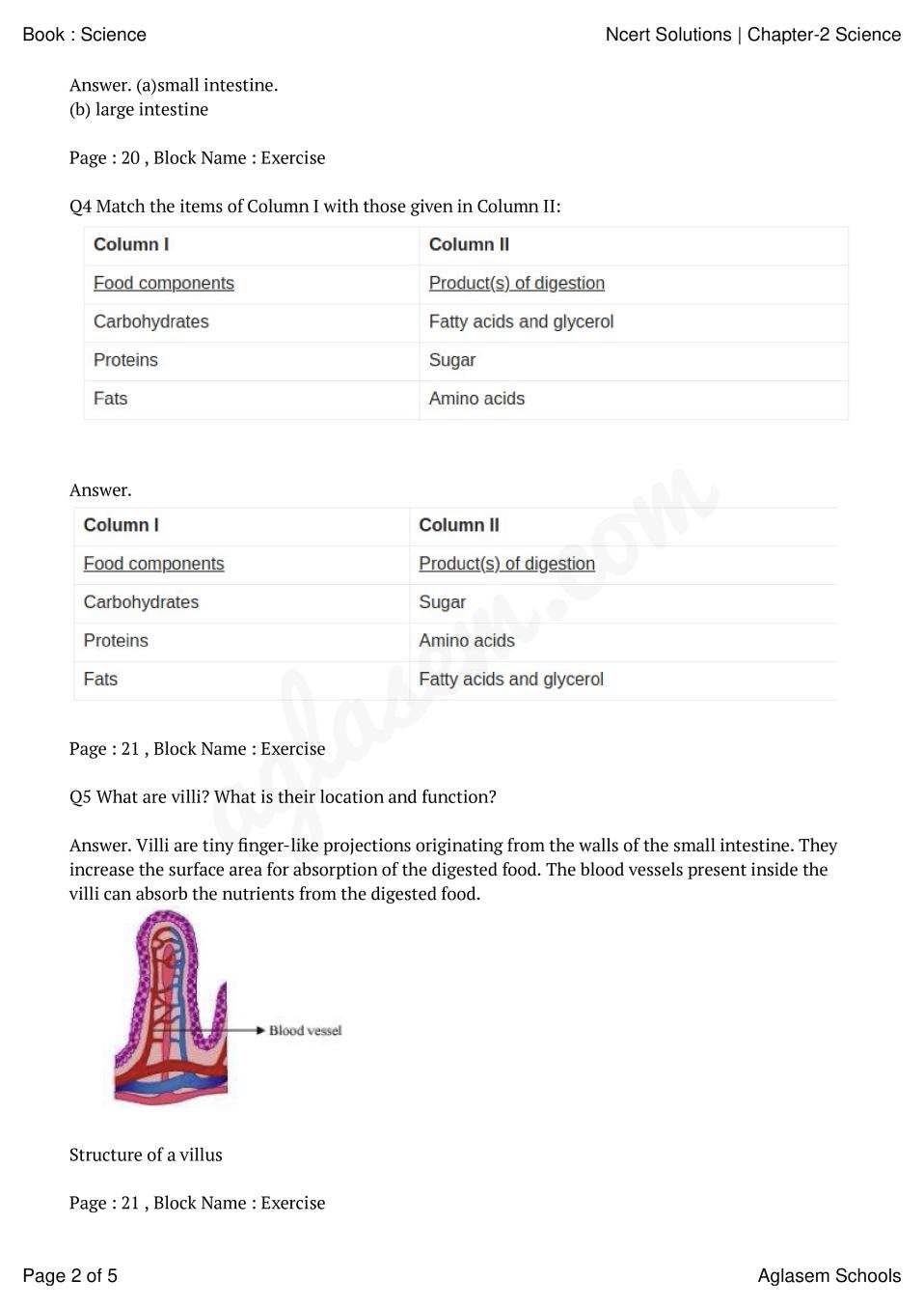 NCERT Solutions for Class 7 Science Chapter 2 Nutrition In Animals