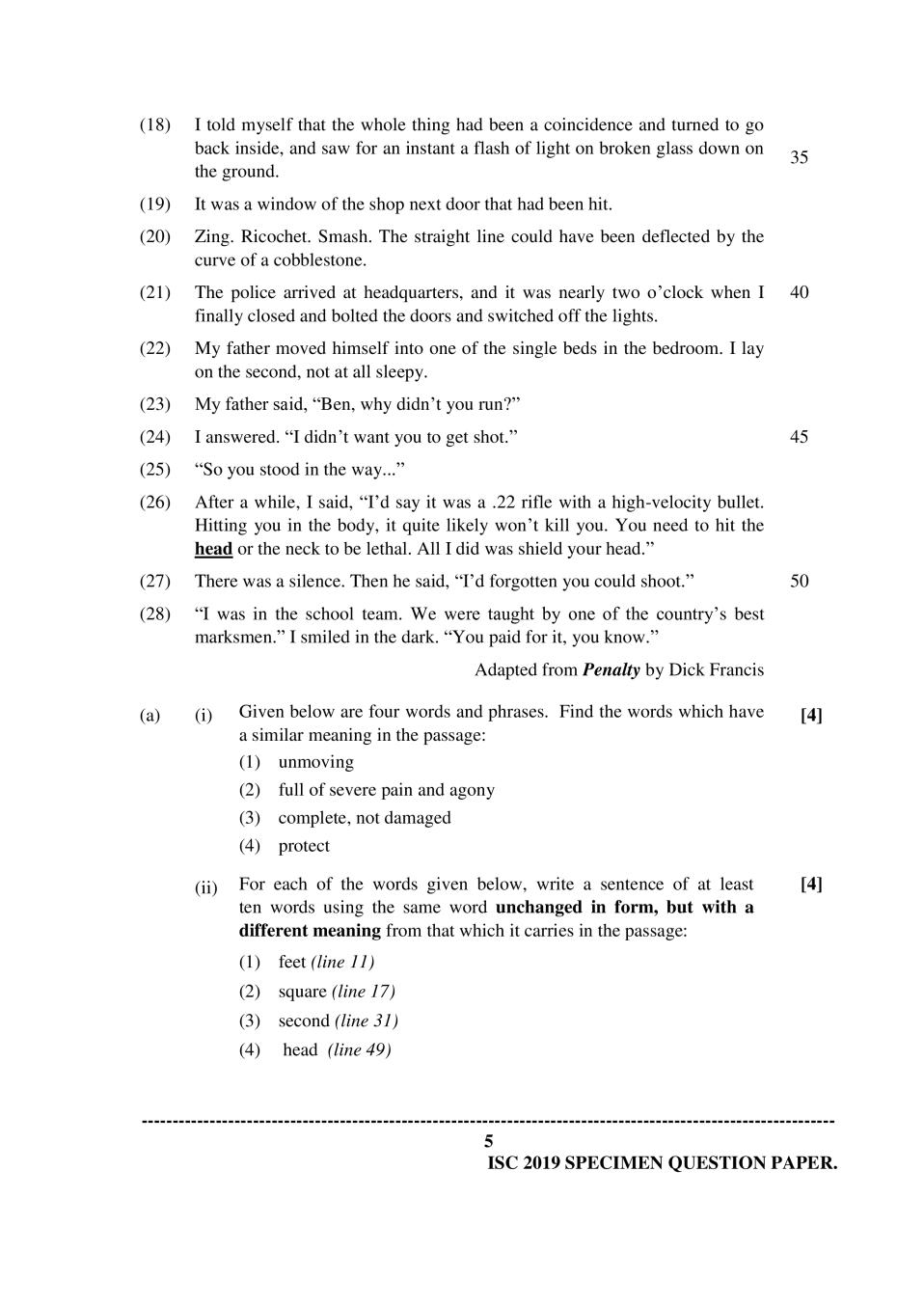 ISC Class 12 Sample Paper 2020 - English Language Paper - 1 Specimen ...