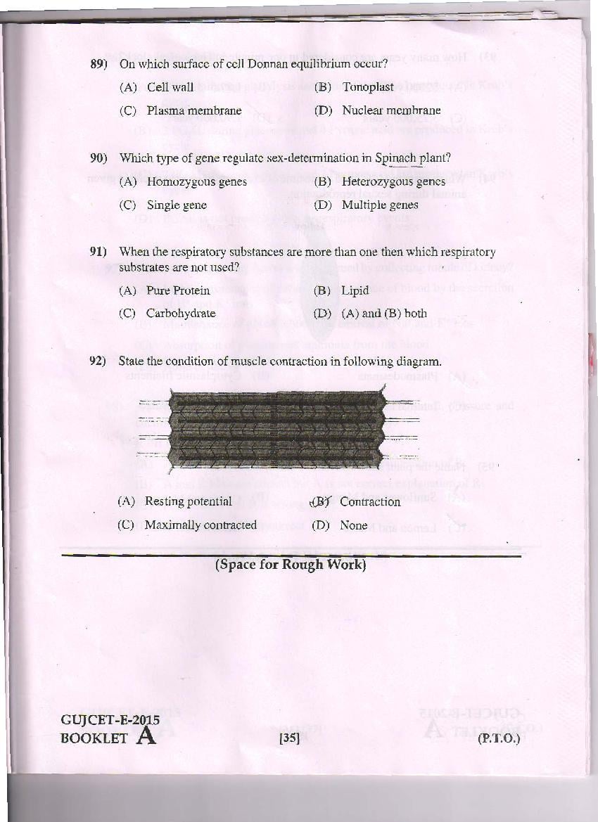GUJCET 2015 Question Paper PDF (Physics, Chemistry, Biology)
