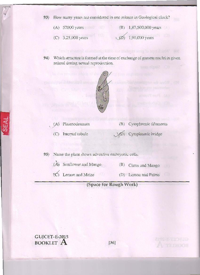 GUJCET 2015 Question Paper PDF (Physics, Chemistry, Biology)