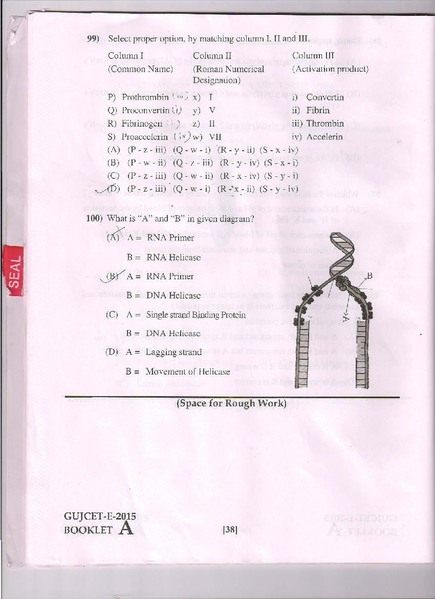 GUJCET 2015 Question Paper PDF (Physics, Chemistry, Biology)