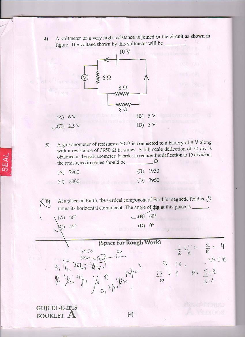 GUJCET 2015 Question Paper PDF (Physics, Chemistry, Biology)