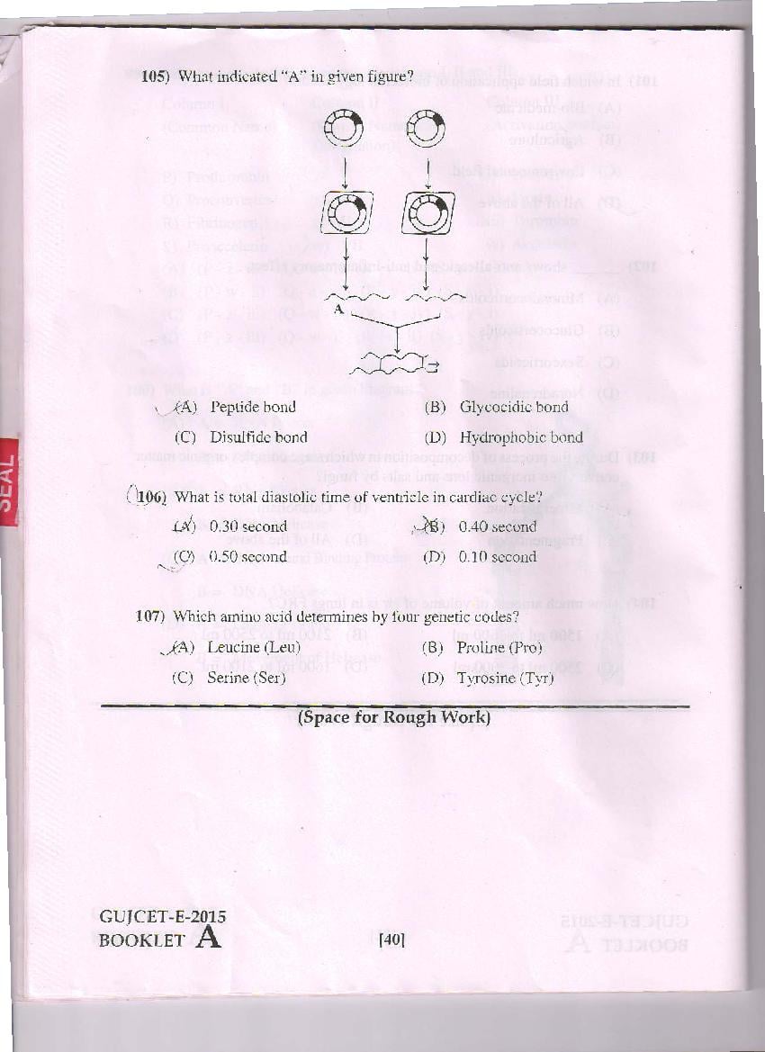 GUJCET 2015 Question Paper PDF (Physics, Chemistry, Biology)