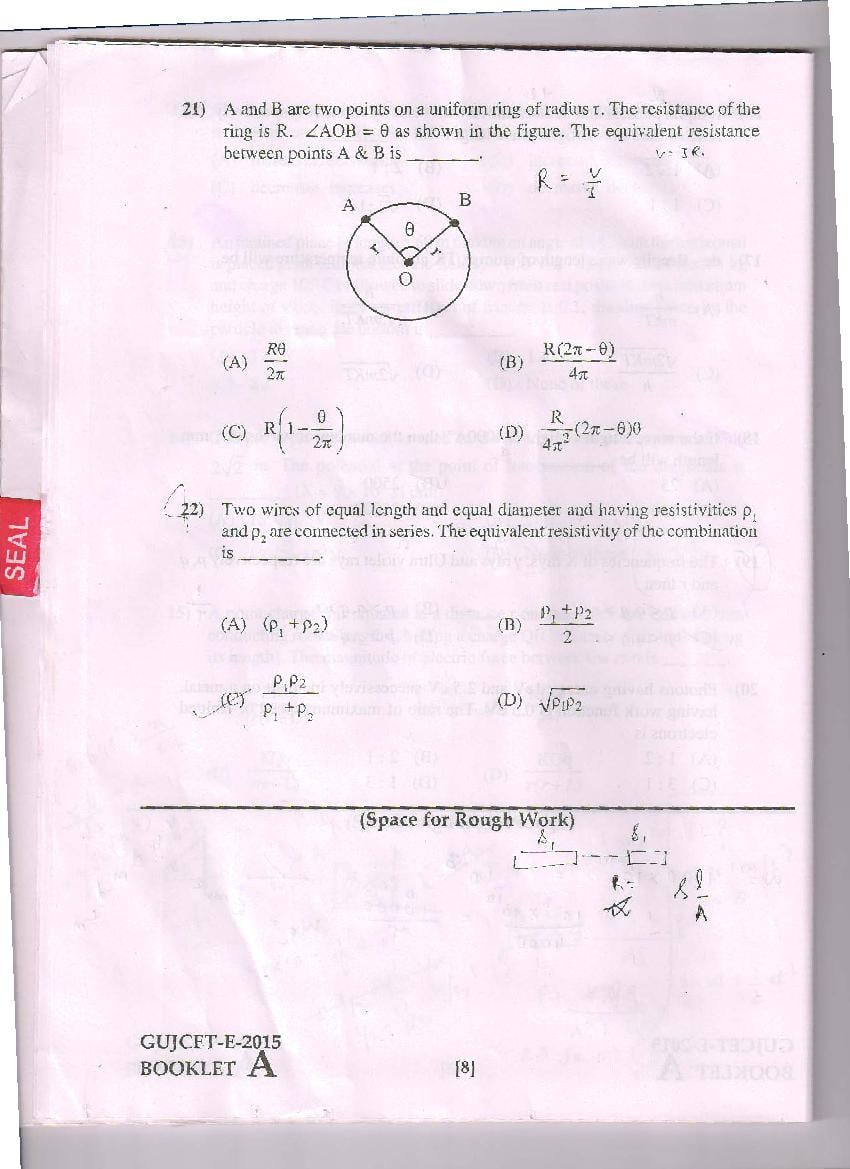 GUJCET 2015 Question Paper PDF (Physics, Chemistry, Biology)