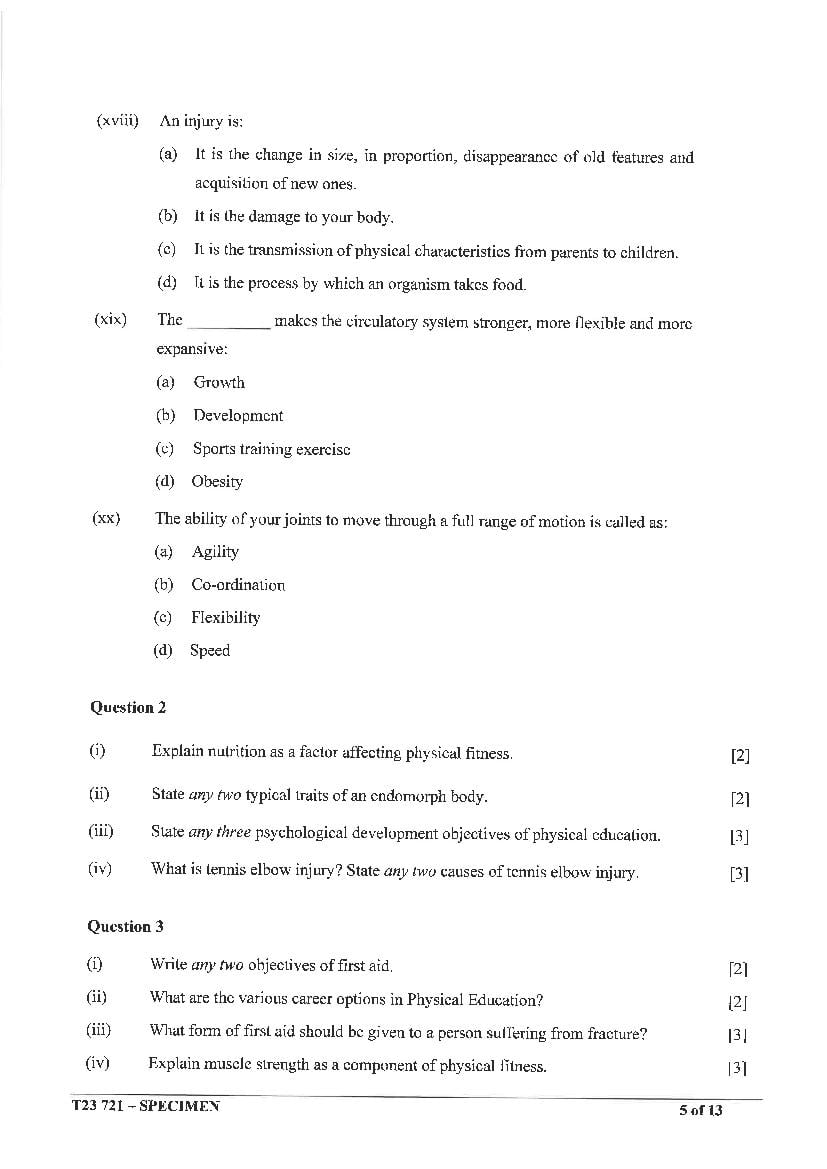 physical education sample paper 2023 solutions