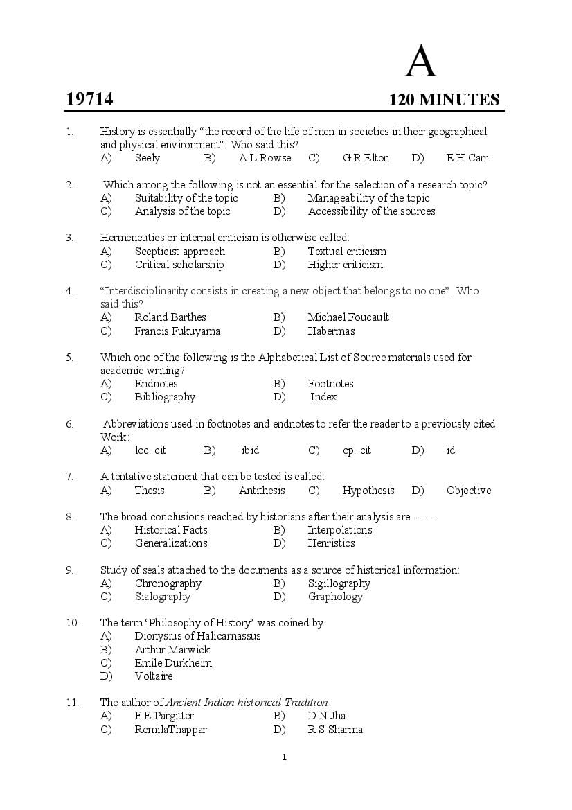 Kerala SET 2019 Jul Question Paper _12_ - Page 1