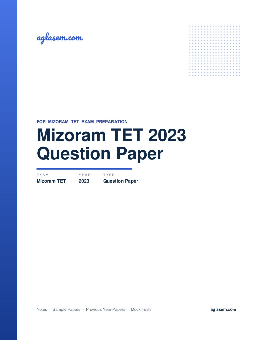 Mizoram TET 2023 Question Paper I - Page 1 of 31