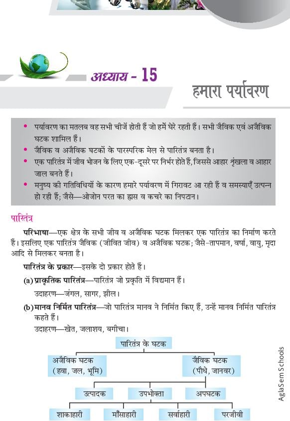 Class 10 Science Notes for Our Environment (Hindi Medium) - Page 1