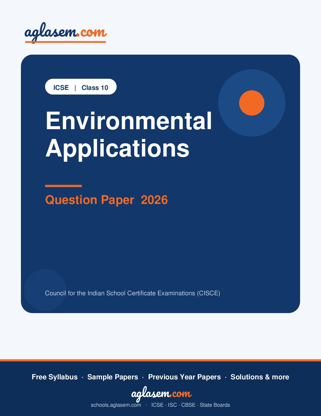 ICSE Class 10 Question Paper 2026 Environmental Applications - Page 1 of 13