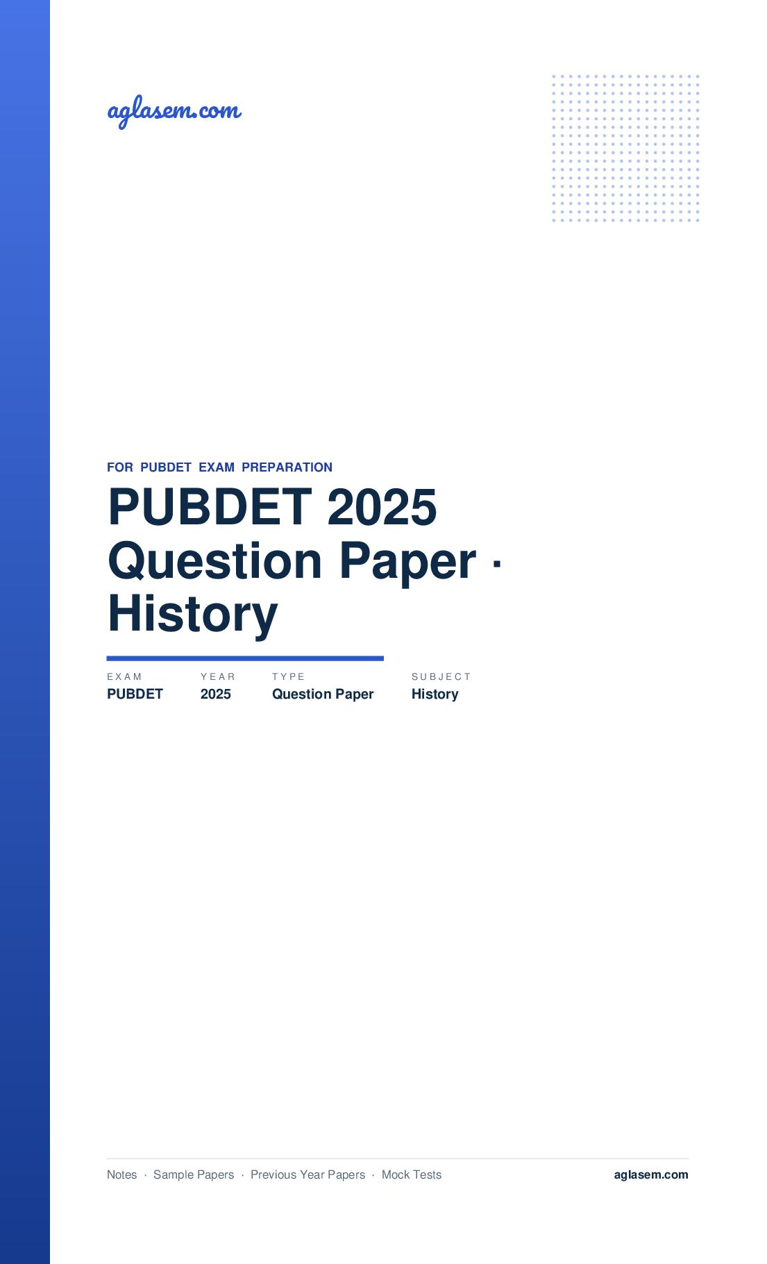 PUBDET 2025 Question Paper History - Page 1 of 13