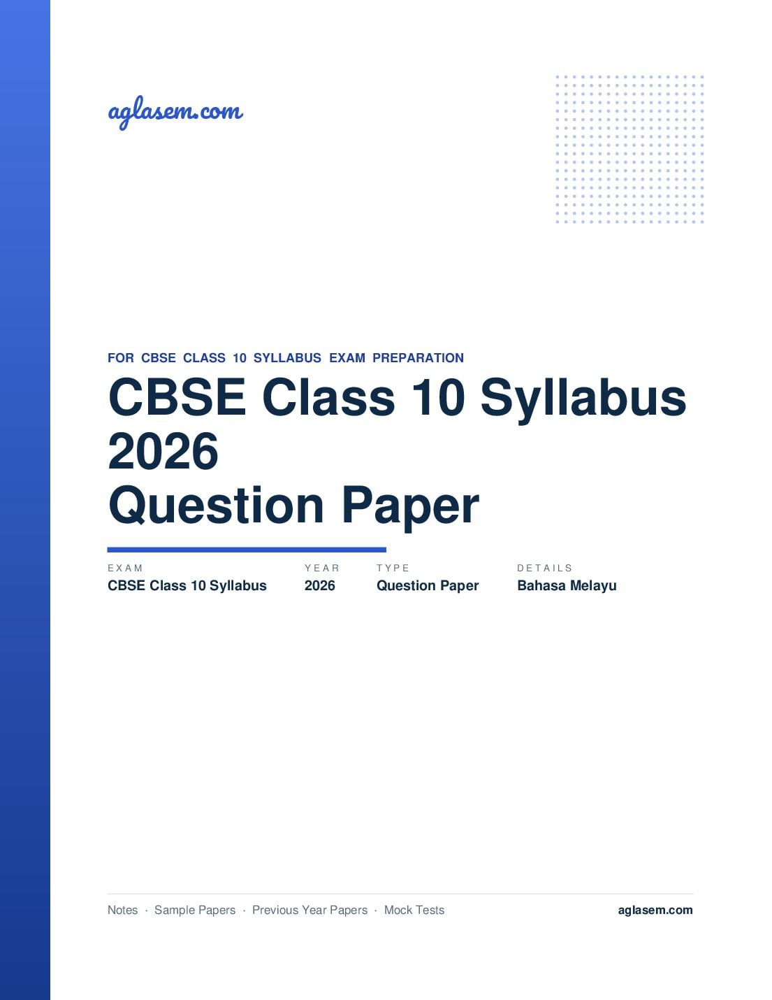 CBSE Class 10 Syllabus 2026 Bahasa Melayu - Page 1 of 3