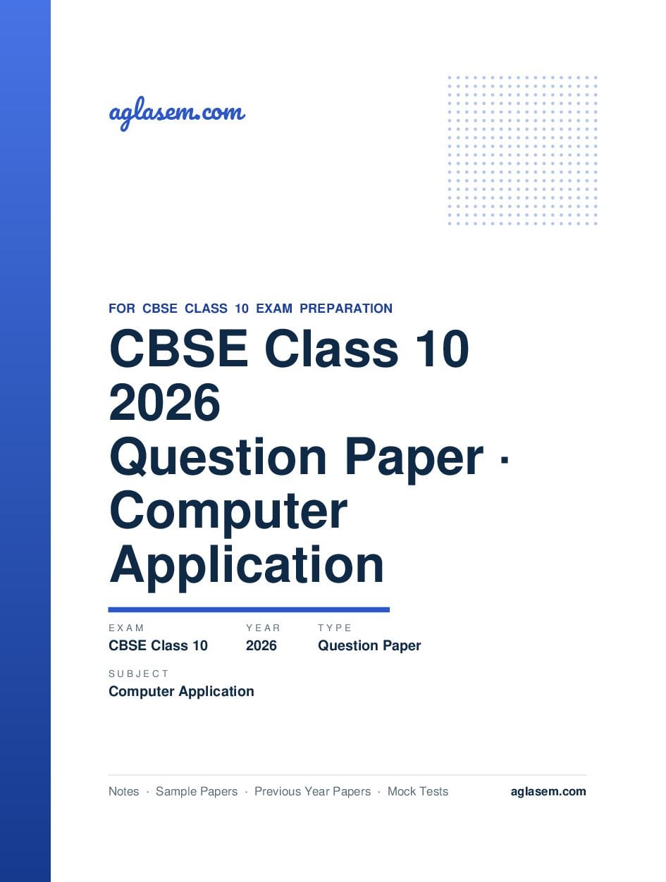 CBSE Class 10 Question Paper 2026 Computer Application - Page 1 of 20