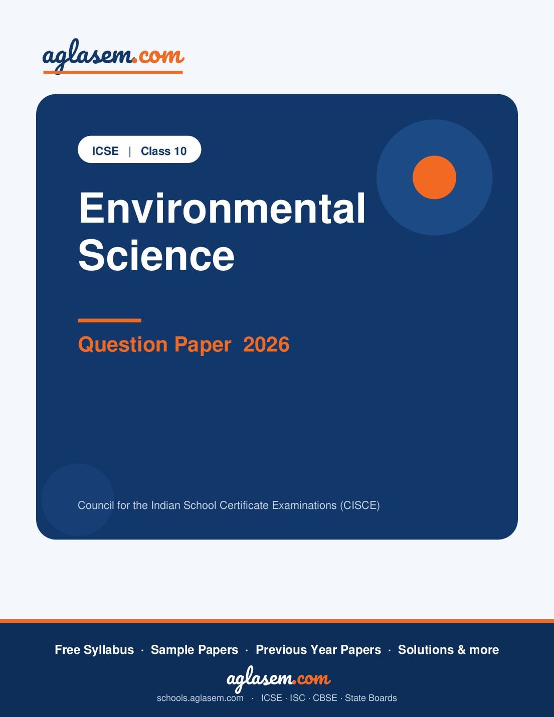 ICSE Class 10 Question Paper 2026 Environmental Science - Page 1 of 12