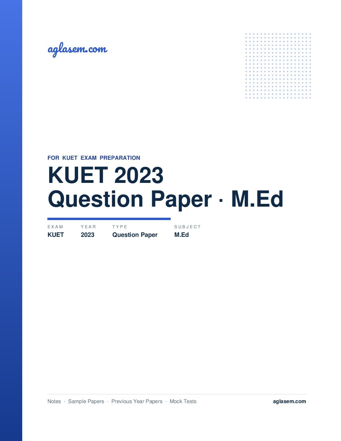 KUET 2023 Question Paper M.Ed - Page 1 of 9