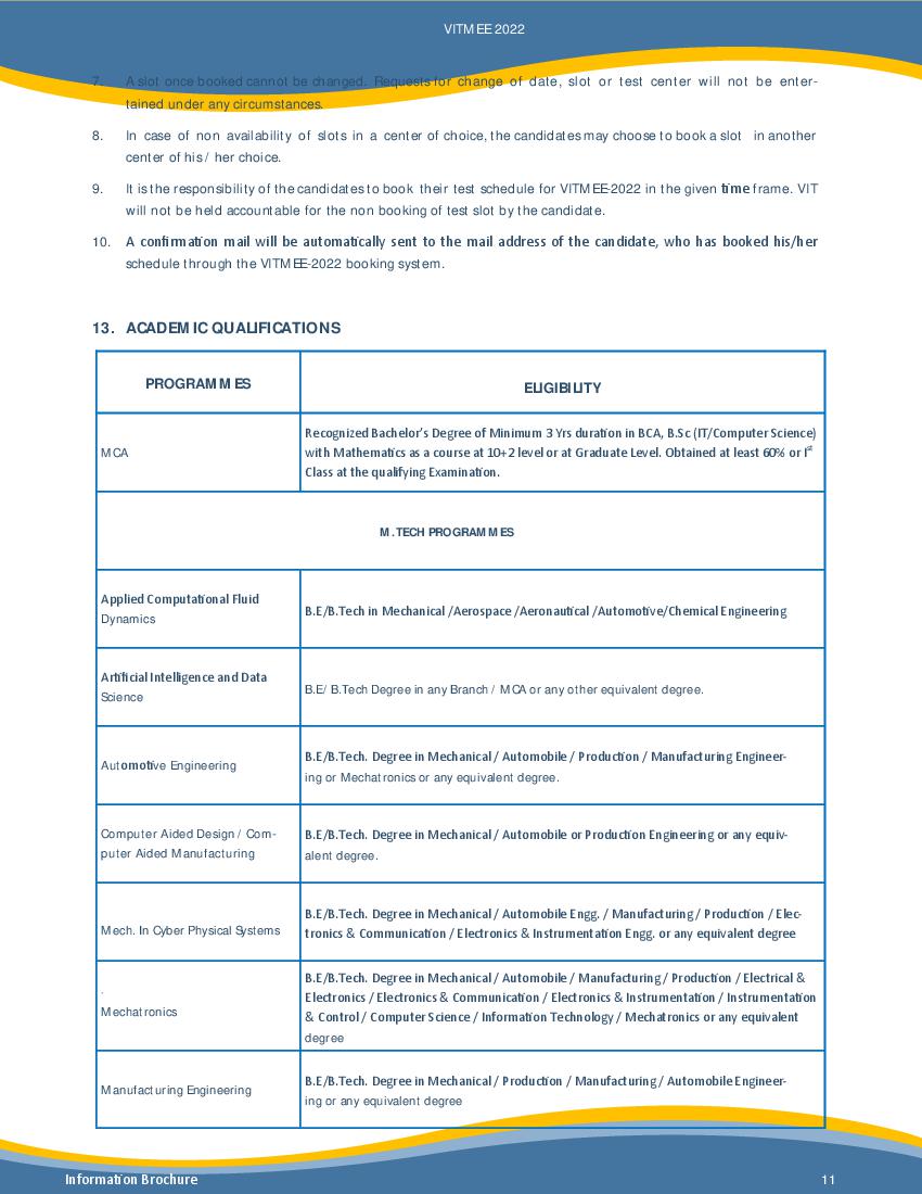 VITMEE 2022 Eligibility Criteria - Page 1